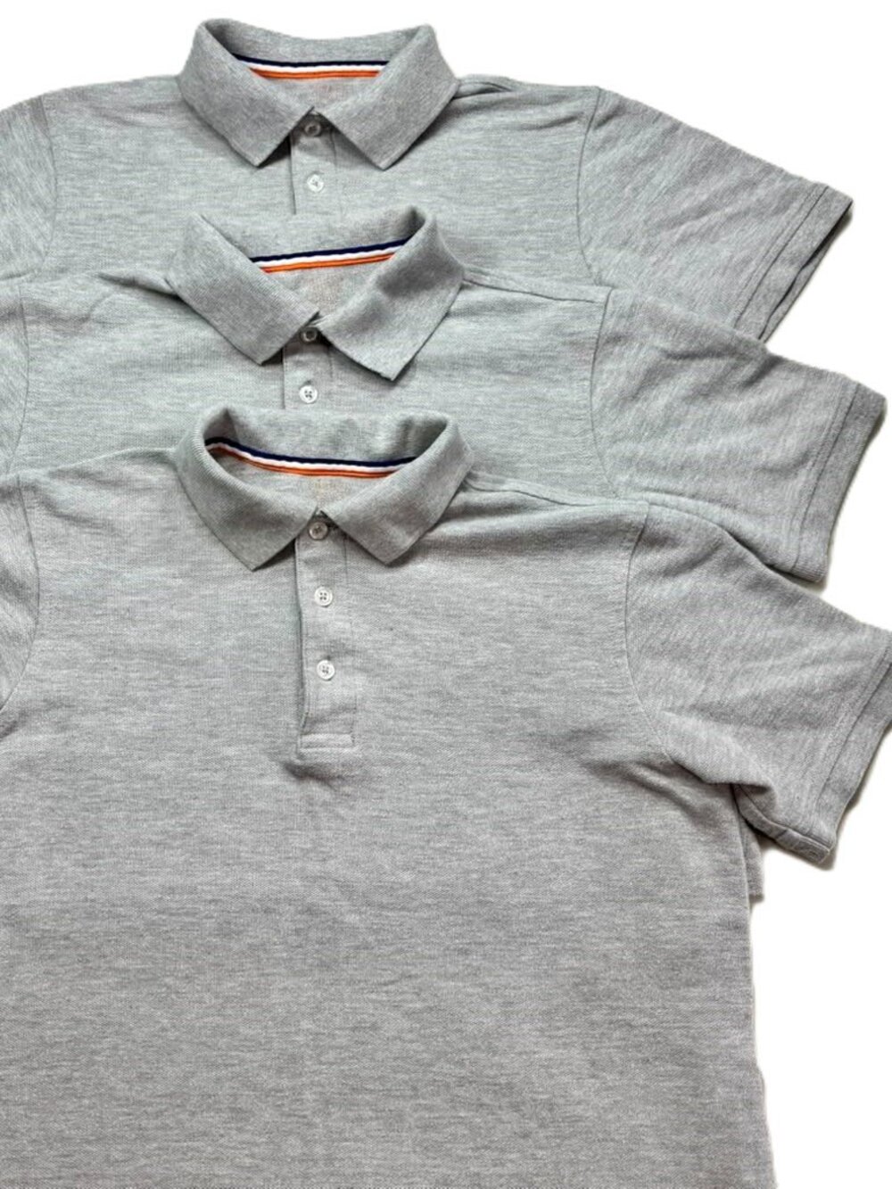3 Pack Lot French Toast Pique Knit School Uniform Polo T Shirt Boy 10-12H Gray